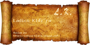Ladics Klára névjegykártya
