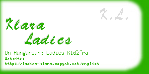 klara ladics business card